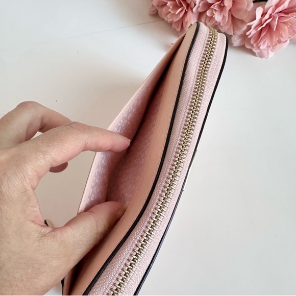 Kate Spade New York Laurel Way Neda Dusty Peony Saffiano Leather Large Wallet - Picture 6 of 16